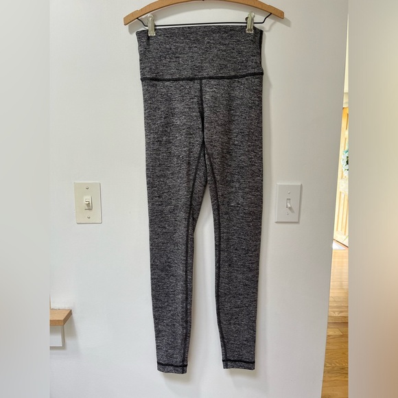 Lululemon Wunder Under Hi-Rise - Heathered Black Luon Athletic Size 6 - Picture 3 of 5